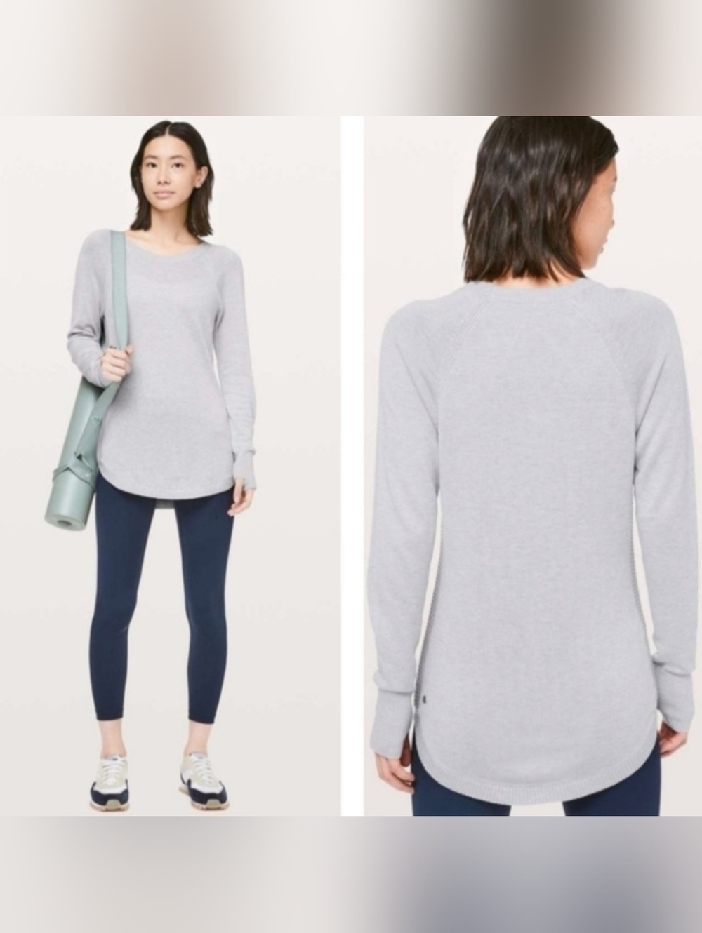 Lululemon Hello Aloe Pullover Sweater Heathered Silverscreen Gray Women's Size 4